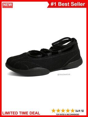 Wide Feet Walking Sneakers Ballet Mary Jane Wrap Strap Faux Suede